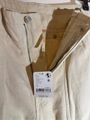 Free People Brentwood Aged Green Slouchy Cargo Pants Cotton Size 12 thumbnail 7