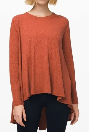 Lululemon Dare to Drape Oversized Long Sleeve Top Size S Rust Orange Casual Fall thumbnail 1