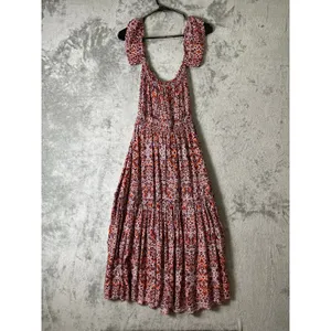 MISA Los Angeles Smocked Tiered Midi Dress Paisley Boho Cottagecore Size Small thumbnail 3