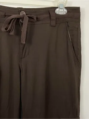 Prana Tie Ankle Brown Cargo Pants Womens Size 6 thumbnail 2