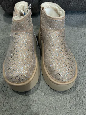Missy platform beige/stone rhinestone boots Gold Size 7 thumbnail 9