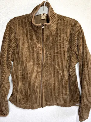 Woolrich Short Jacket Womens L Brown Full Zip Wide Corduroy Pockets 100% Cotton thumbnail 1