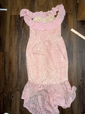 Selfie Leslie Blush Pink Off-Shoulder Ruffle High-Low Dress thumbnail 15