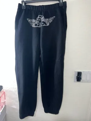 Edikted Angel Sweatpants Rhinestone Black Jogger thumbnail 1