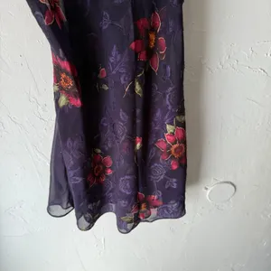Secret Treasures‎ Y2k Size Medium Purple Lace Coquette Floral Babydoll Gown thumbnail 4