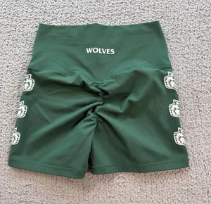Darc Sport Wolves Womens Shorts 351 of 500 Back Scrunch Green Bodybuilding S Gym thumbnail 1