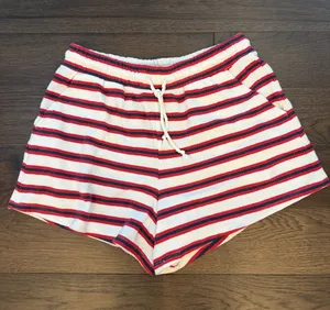 Universal Threads Terry Cloth Shorts Red Navy Stripe Drawstring Medium - C30-095 thumbnail 1