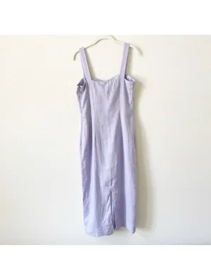 Bhoomi Paris Summer Somewhere 100% Linen Lavender Dress Sz Small Coastal Corset thumbnail 2