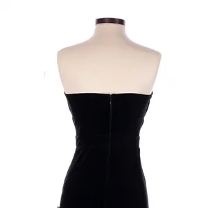 Lulus Moody at Midnight Black Velvet Notched Strapless Jumpsuit Small Party thumbnail 6