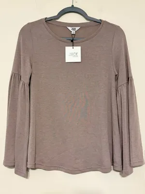 New‎ NWT Beige Tan Jack by BB Dakota Wonderland Top Long Sleeve Size XS thumbnail 1