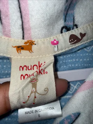 Munki Munki Women’s Ski Print Button Front Pajama Top pants S White Blue Pink thumbnail 9