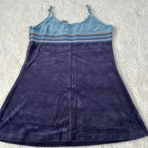 Fila 90s VTG Womens Blue Swim Cover Up Dress Retro Summer Resort Cotton Preppy thumbnail 2