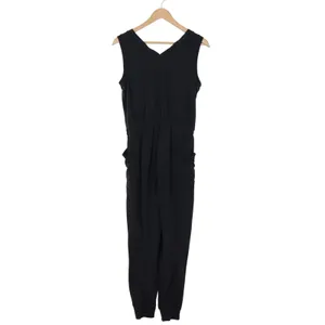 Lou & Grey Jumpsuit Womens S Jogger Black Sleeveless V-Neck Drawstring Excellent thumbnail 5