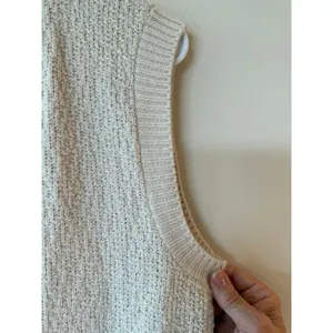 Vintage Milrank Open Front Sweater Vest Cream Medium Coastal Grandma Preppy thumbnail 4