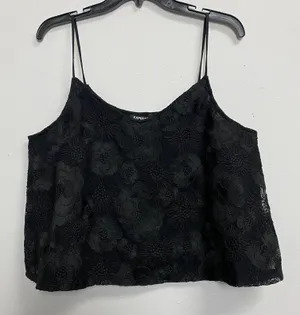 Express Womens Large Black Lace Tank Top Goth Gothic Grunge Whymsigoth Emo Lined thumbnail 1