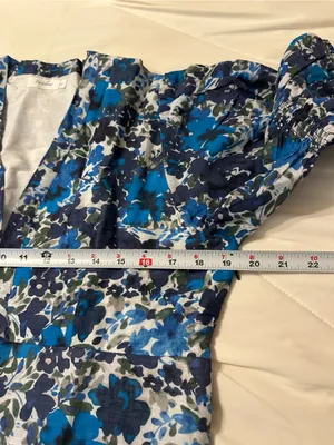 Farylina Floral Blue V-Neck Front Slit Maxi Dress - NWOT - Size XL thumbnail 15