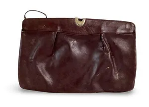 Vintage Brown Leather Clutch thumbnail 1