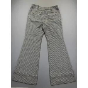 Maeve Anthropologie Houndstooth Flare Leg Trousers‎ Black White Womens Size 10 thumbnail 9