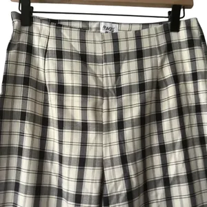 Princess Polly Euros‎ Plaid Wide Leg Trousers Pants Size 6 Black Cream Checkered thumbnail 3