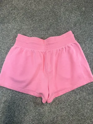 Yogalicious Pink Terry Loop Athletic Shorts with White Side Stripes, Large thumbnail 5