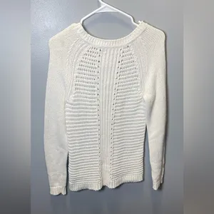 Lilly Pulitzer Women's Chunky Knit Long Sleeve Cream Crew Neck Sweater‎ SZ Large thumbnail 2