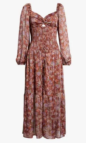 💕ASTR💕 Arlette Floral Sweetheart Long Sleeve Maxi Dress Floral Print Small NWT thumbnail 10
