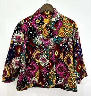 Ruby Rd. Woman Button Up Top Womens 16W Geometric Eclectic‎ Artsy Whimsigoth thumbnail 1
