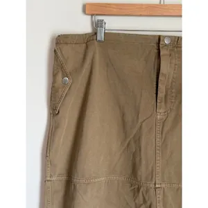 STAUD Cargo Skirt Womens XL NEW Tan Cotton Midi Drawstring Toggle Utility‎ Skirt thumbnail 9