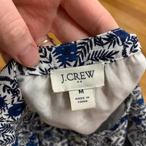 J Crew Floral Print Blouse Top Button Down Ruffle Short Sleeve Women Size Medium thumbnail 5