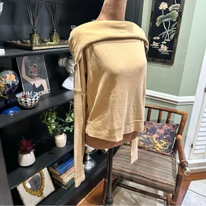 We The Free by Free People Off-the-Shoulder Top – Size S – 100% Cotton Tan Knit thumbnail 2