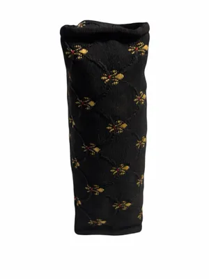 Oscar de la Renta Black Quilted Cosmetic Pouch with Gold Hardware thumbnail 6