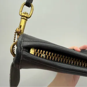 Vintage Coach Bonnie Cashin Era‎ Convertible Black Crossbody Wristlet Bag thumbnail 9
