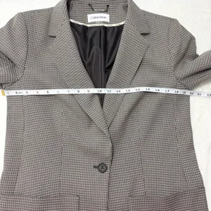 Calvin Klein Notch collar Women's‎ Checkered Blazer Size 6 thumbnail 8