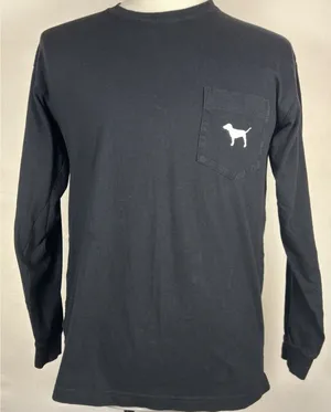 Victoria's Secret T-Shirt Women’s Small Long Sleeve Dog Graphic Pocket thumbnail 1