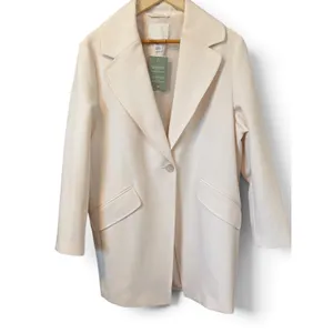HM Women Cream Single Breasted Longline‎ Blazer Jacket Size M New With Tags thumbnail 3