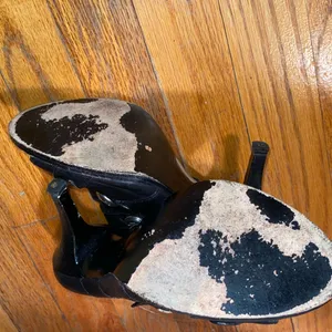 Coach Black Leather Peep Toe Button Gladiator Heels thumbnail 10