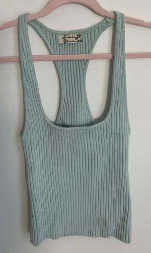 Intimately‎ Free People Ribbed Racerback Green Tank xs thumbnail 1