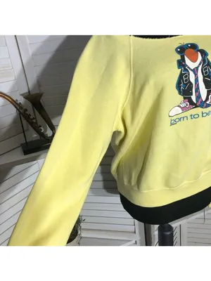 vintage 90s Y2K sweatshirt “Born to Be Wild" penguin graphic boho grunge whimsy thumbnail 5