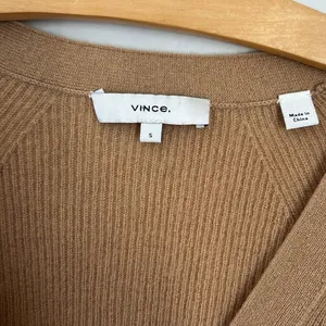 Vince Tan cashmere feel Cardigan Sweater V-Neck Knit. Size Large thumbnail 2