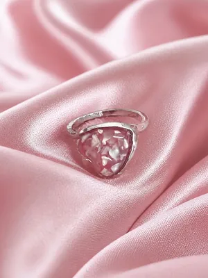 Gorgeous Stainless Steel Silver w/ Gorgeous Frosted Pink Gemstone Size 7 thumbnail 3