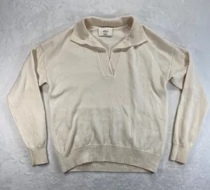 Wilfred Merino Wool Blend Sweater Collared Knit Top Pullover XS - flaw‎ thumbnail 1