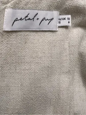 Petal & Pup linen blend Midi Dress Open Back Tie Minimal Chic thumbnail 3