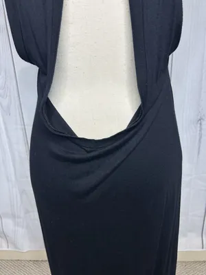 PPLA Womens Black Plunging Open Back Knit Tank Dress Sleeveless Size M thumbnail 9