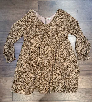 Kori America Leopard Print Chiffon Dress Size XL - C20-023 thumbnail 1
