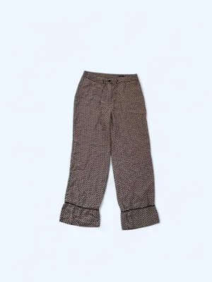 Geometric pattern brown lounge set blouse and pants size M by H&M thumbnail 3