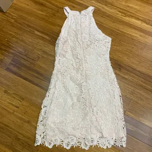 Lulus Pink Lace Halter Neck Sheath Dress Midi Sleeveless Women's‎ Size Medium thumbnail 4