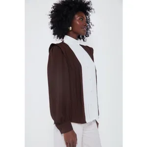 TUCKERNUCK X India Hicks Chocolate and Ivory Grove Blouse NWT Size XXXL thumbnail 3