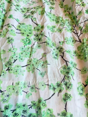 J. Crew Gathered Tank Midi Dress Lime Cherry Blossoms Smocked Cotton Size 8 NWT thumbnail 9