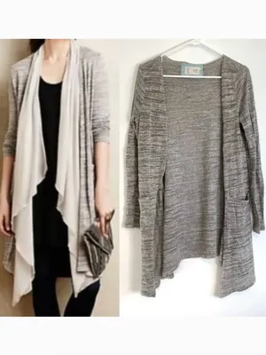 SATURDAY SUNDAY ANTHROPOLOGIE ANTHRO Eagan Cardigan Gray Open Sweater NO LINING thumbnail 2