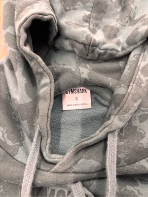 Gymshark Camo Pullover Graphic Hoodie Teal Green Womens Small thumbnail 3